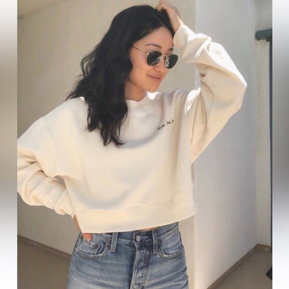 Boyish Cream Earth Babe Cropped Sweatshirt NWOT Small - Picture 2 of 14